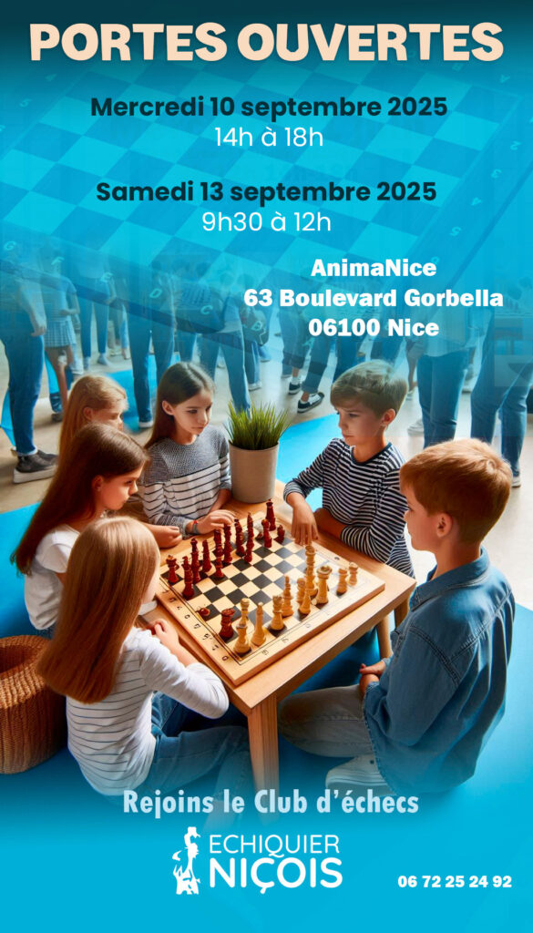 Portes ouvertes rentrée 2025 du club d'échecs l'Echiquier Niçois